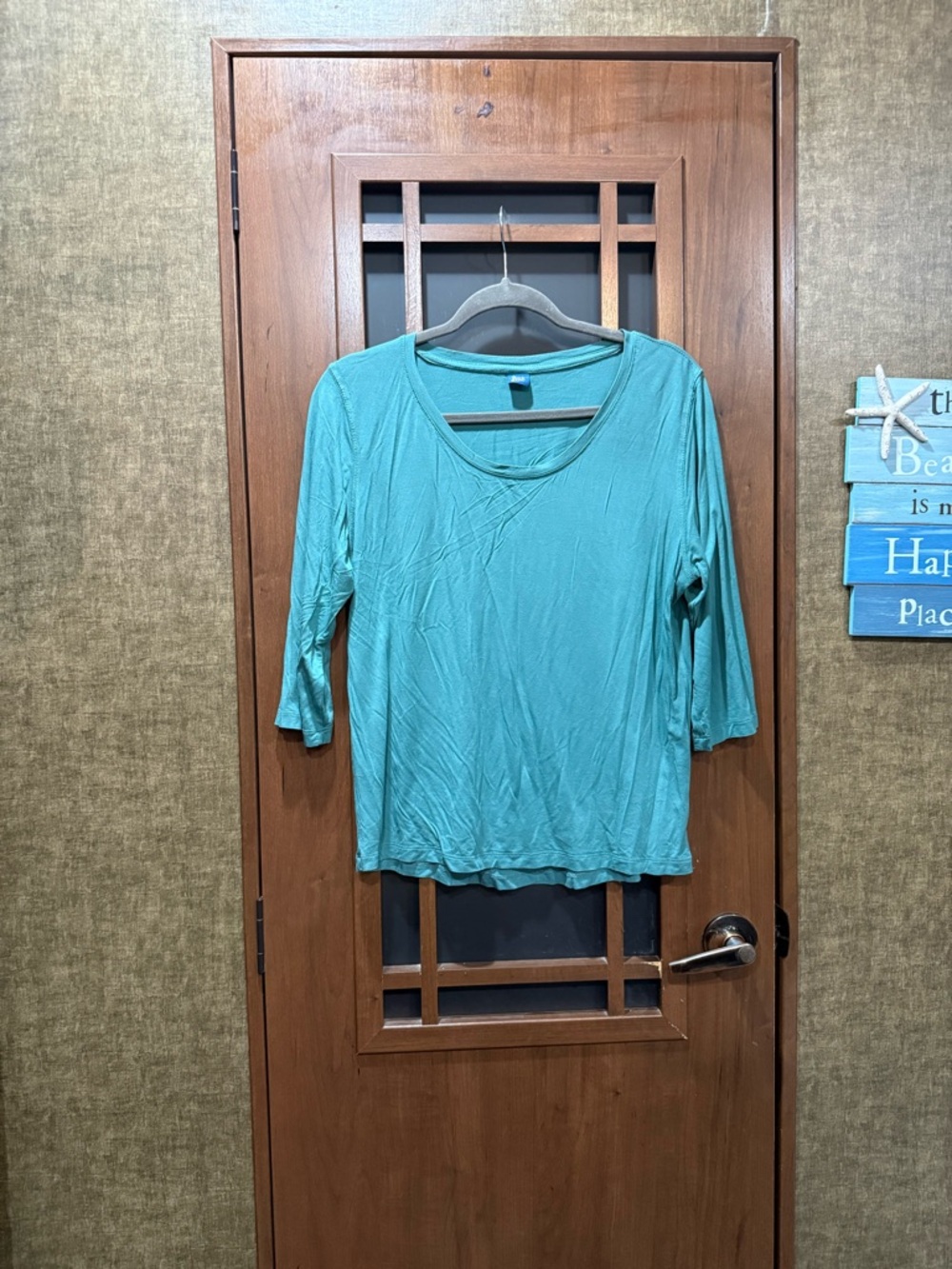 EUC Ripskirt 3/4 Sleeve Teal Top